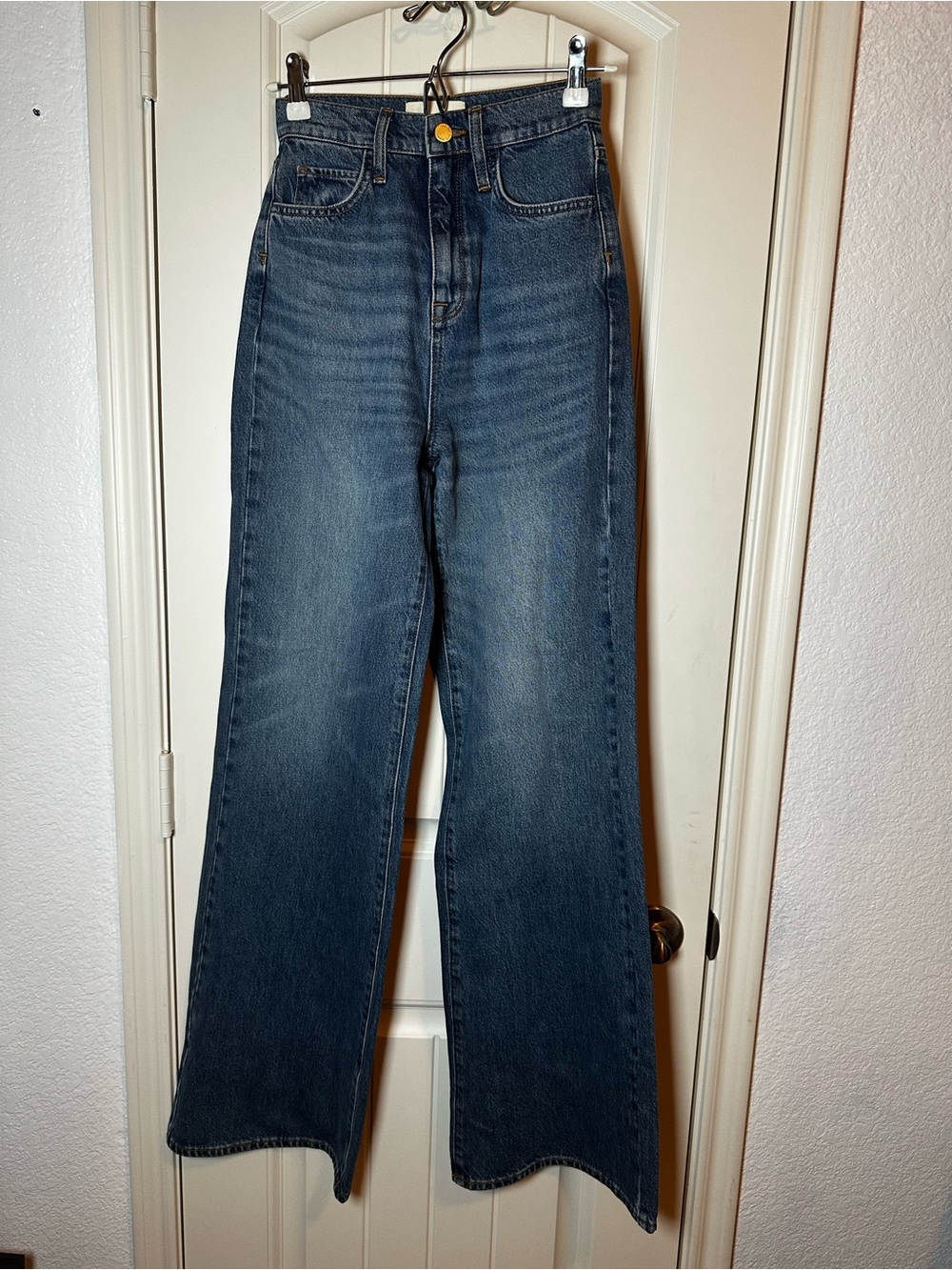Triarchy High-Rise Wide-Leg Classic Medium Dark Blue Women's Jeans size 24